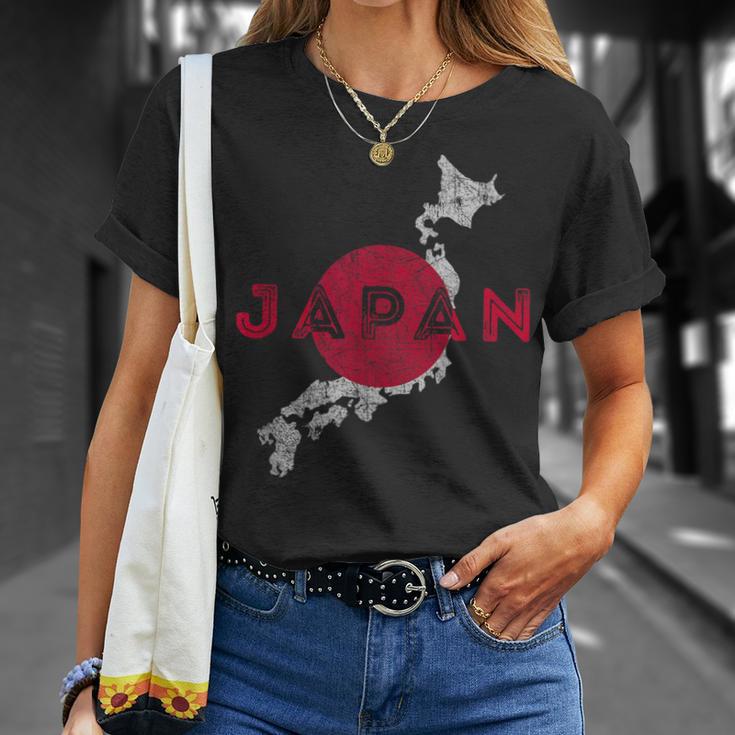 Recuerdo De Bandera Y Mapa Japonés Japón Camiseta unisex Regalos para ella