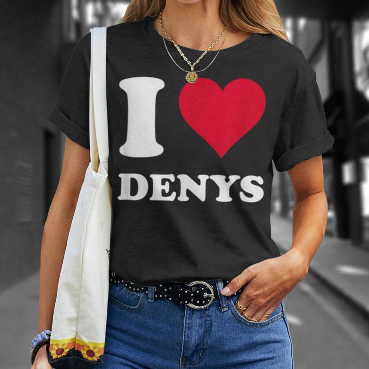 Red Heart I Love Denys Tシャツ 彼女への贈り物