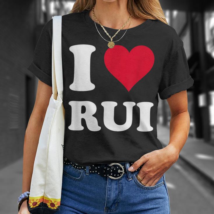 Red Heart I Love Rui Tシャツ 彼女への贈り物