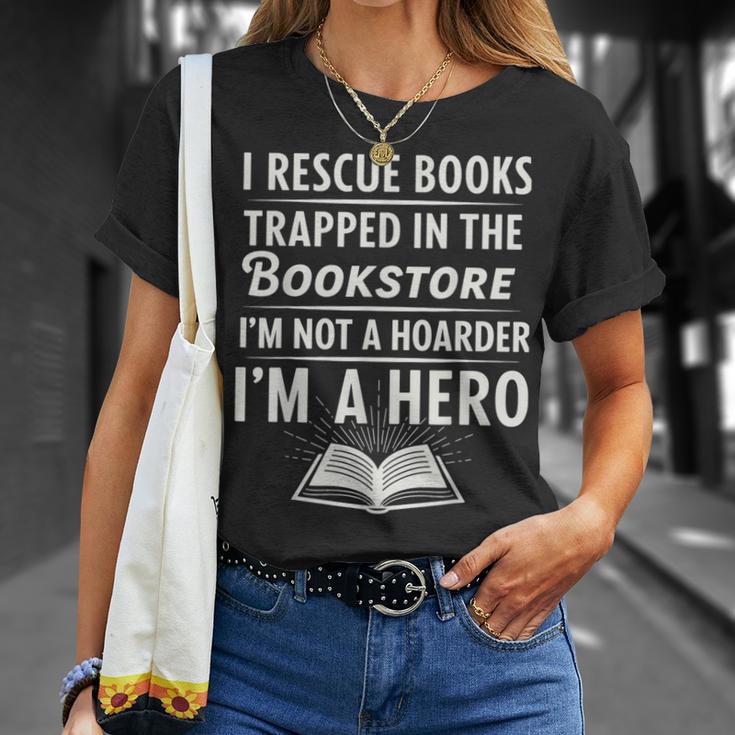 I Rescue Books Trapped In The Bookstore I’m Not A Hoarder T-Shirt Gifts for Her I Rescue Books Trapped In The Bookstore I’m Not A Hoarder T-Shirt Gifts for Her