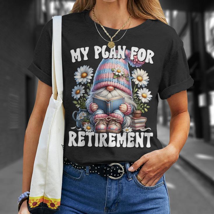 Retired Teacher Gnome Reading A Book Retirement Plan T-Shirt Gifts for Her Retired Teacher Gnome Reading A Book Retirement Plan T-Shirt Gifts for Her