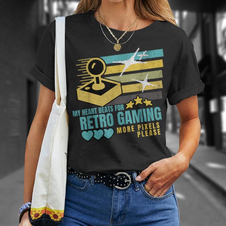 Retro Gamingideojuegosintage 8-Bit Gamer Camiseta unisex Regalos para ella