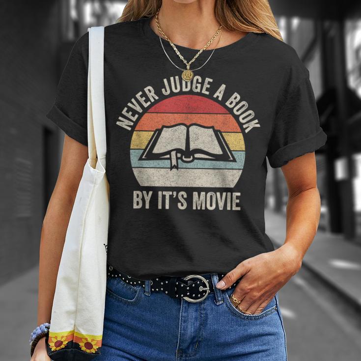 Retro Never Judge A Book By Its Movie Shirt Book Reader T-Shirt Gifts for Her Retro Never Judge A Book By Its Movie Shirt Book Reader T-Shirt Gifts for Her