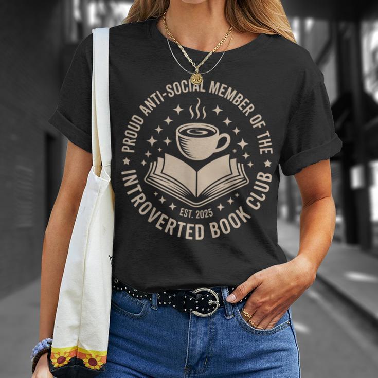 Retro Proud Introverted Book Club Anti Social Reader T-Shirt Gifts for Her