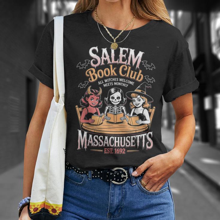 Retro Salem Book Club Bookish Witchy Spooky Halloween T-Shirt Gifts for Her