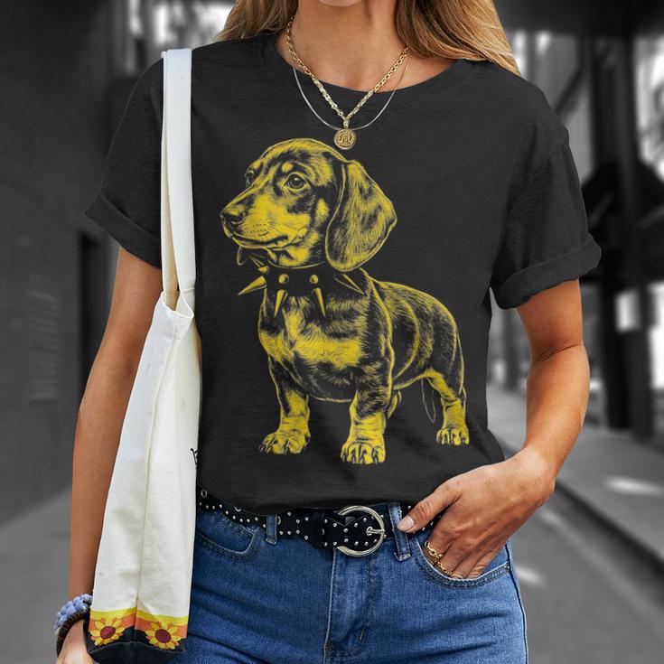 Rocker ダックスフント パンク メタル ロックンロール ミュージック ドッグ Tシャツ 彼女への贈り物