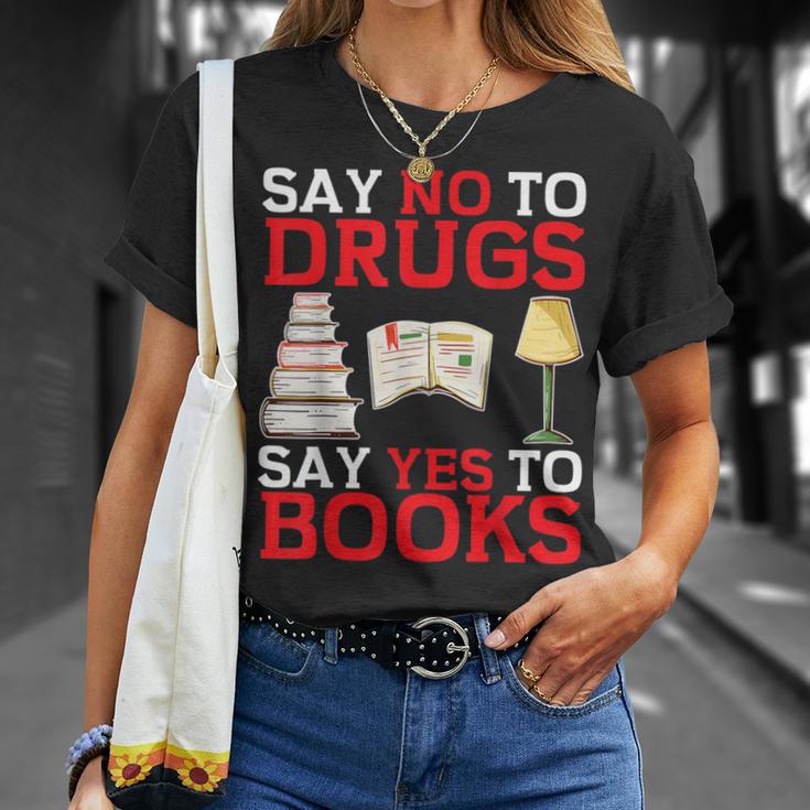 Say No To Drugs Say Yes To Books Red Ribbon Week Awareness T-Shirt Gifts for Her Say No To Drugs Say Yes To Books Red Ribbon Week Awareness T-Shirt Gifts for Her