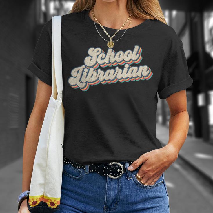 School Librarian Library Worker Bookworm Book Cataloger T-Shirt Gifts for Her