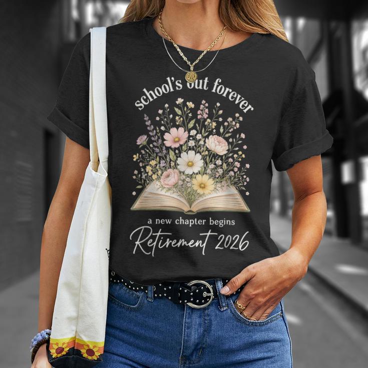 School’s Out Forever 2026 Retirement Teacher Floral Book T-Shirt Gifts for Her School’s Out Forever 2026 Retirement Teacher Floral Book T-Shirt Gifts for Her