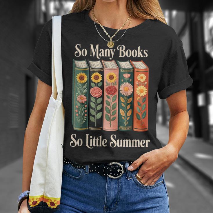 So Many Books So Little Summer Book Lover Teacher T-Shirt Gifts for Her So Many Books So Little Summer Book Lover Teacher T-Shirt Gifts for Her