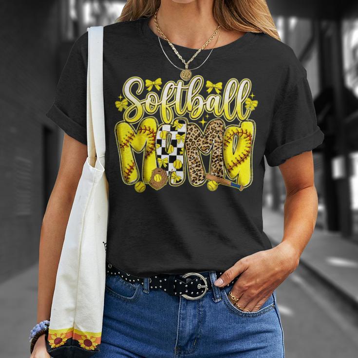 Softball Mama Leopard Bow Coquette Cute Softball Mom T-Shirt Gifts for Her Softball Mama Leopard Bow Coquette Cute Softball Mom T-Shirt Gifts for Her