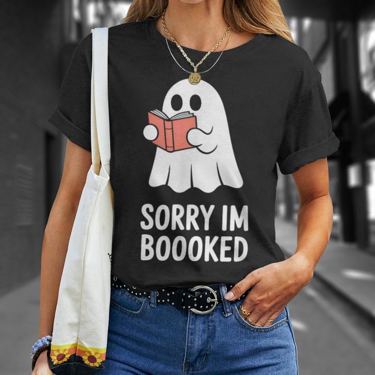 Sorry Im Boooked Reading Ghost Book Meme T-Shirt Gifts for Her