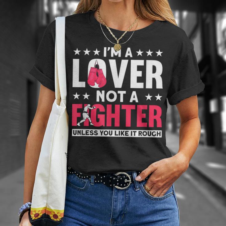 Soy Un Amante No Un Luchador Boxeo De Boxeadores Divertido Camiseta unisex Regalos para ella