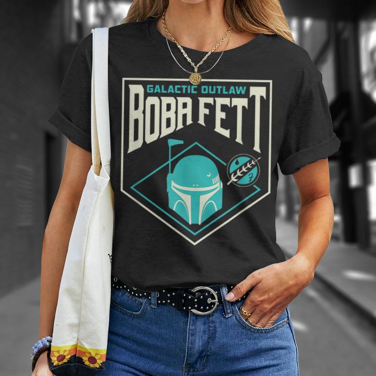 Star Wars The Book Of Boba Fett Galactic Outlaw Badge T-Shirt Gifts for Her
