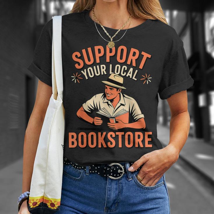 Support Your Local Bookstore Vintage Reader T-Shirt Gifts for Her