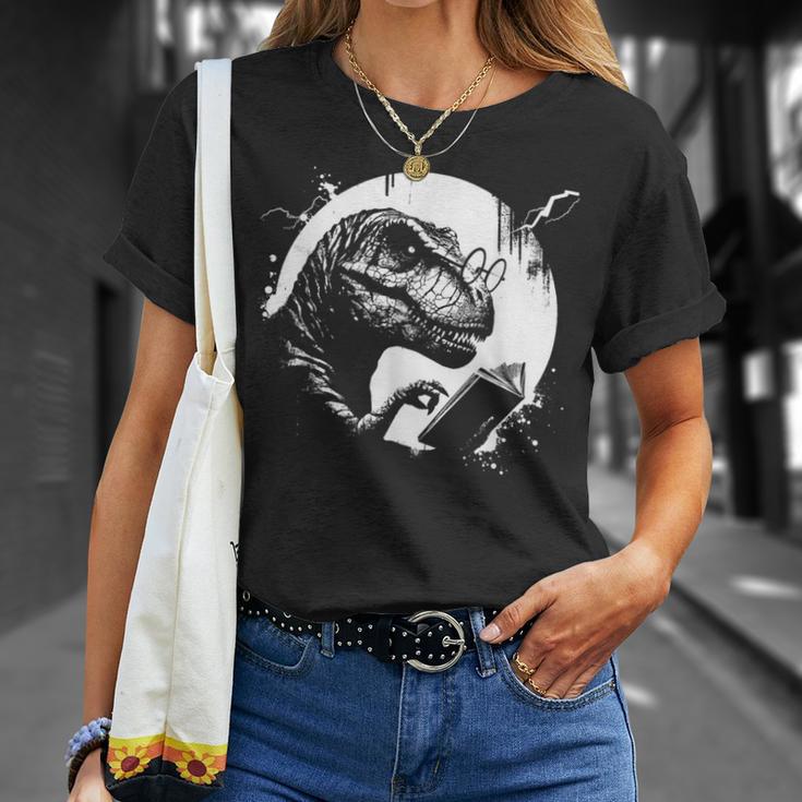 T-Rex Bookworm Book Reading Dinosaur Lover T-Shirt Gifts for Her