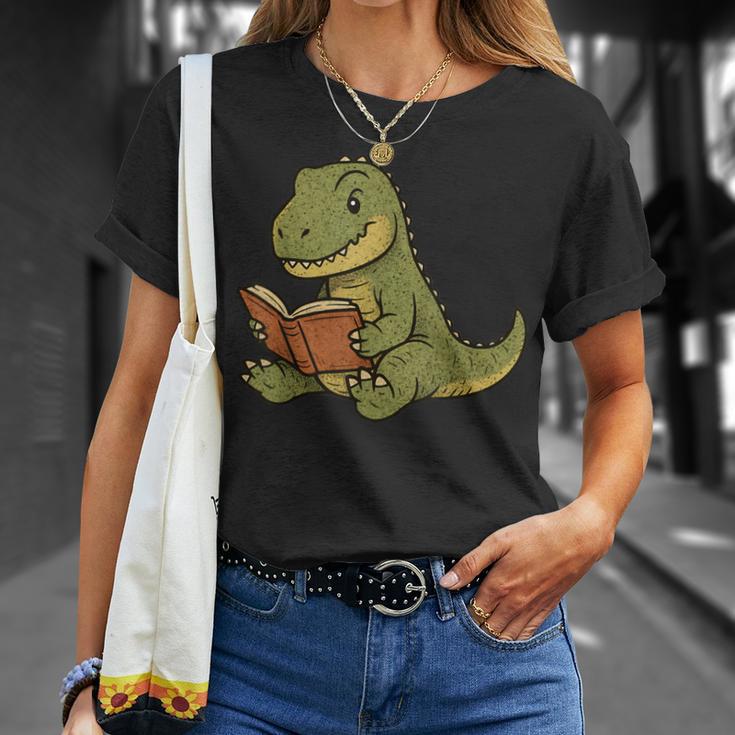 T-Rex Dinosaur Reading Book Nerd T-Shirt Gifts for Her T-Rex Dinosaur Reading Book Nerd T-Shirt Gifts for Her