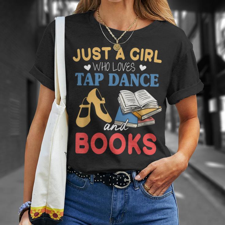Tap Dancer Girl Who Loves Tap Dance & Books T-Shirt Gifts for Her Tap Dancer Girl Who Loves Tap Dance & Books T-Shirt Gifts for Her