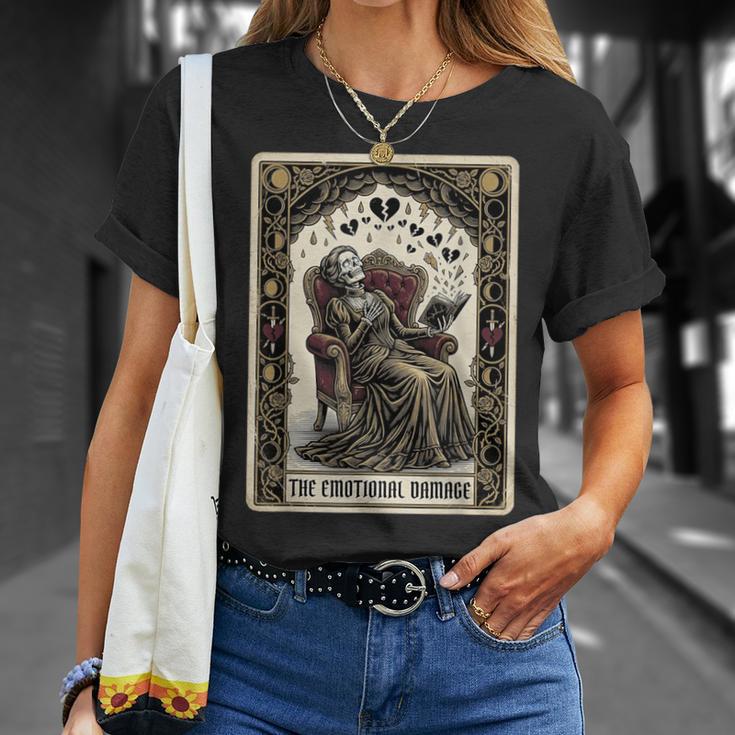 Tarot Card The Emotional Damage Skeleton Romantasy Book T-Shirt Gifts for Her