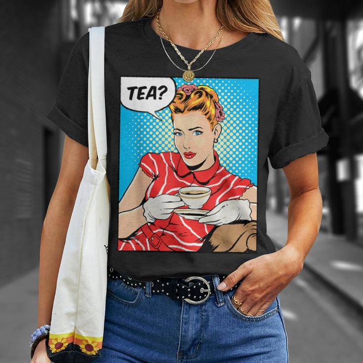 Tea Pop Art Comic Book Cartoon Tea Party Tea Lover Drinking T-Shirt Gifts for Her Tea Pop Art Comic Book Cartoon Tea Party Tea Lover Drinking T-Shirt Gifts for Her