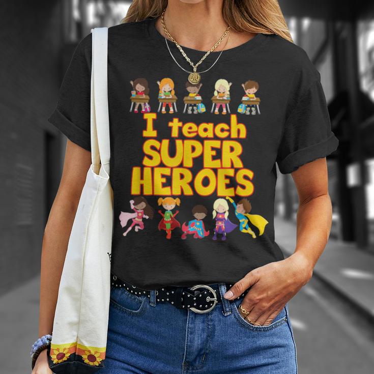 I Teach Super Heroes Comic Book Hero Teacher T-Shirt Gifts for Her