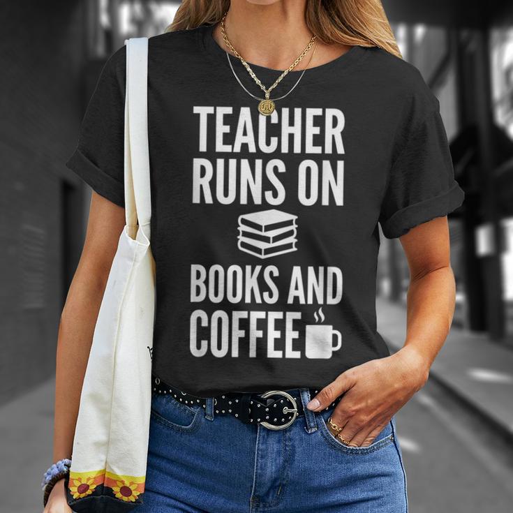 Teacher Runs On Books And Coffee Teachers T-Shirt Gifts for Her Teacher Runs On Books And Coffee Teachers T-Shirt Gifts for Her