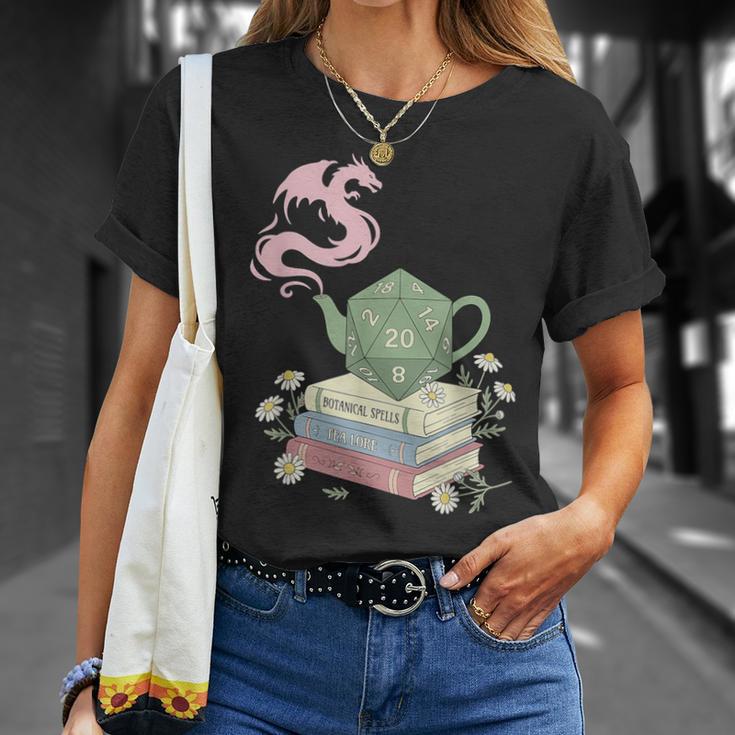 Teapot Dragon Books RPG Cozy Gamer Fantasy Tea Lover T-Shirt Gifts for Her