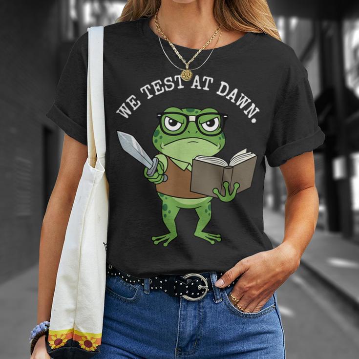 Test Day Grumpy Frog Book WE Test AT Dawn Fantasy T-Shirt Gifts for Her