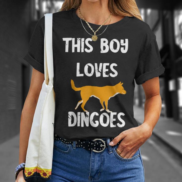 This Boy Loves Dingoes 野生動物 オーストラリアン ディンゴ犬 Tシャツ 彼女への贈り物