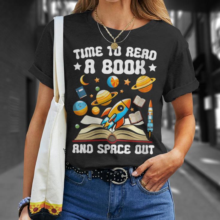 Time To Read A Book And Space Out Astronomy Lover Bookworm T-Shirt Gifts for Her