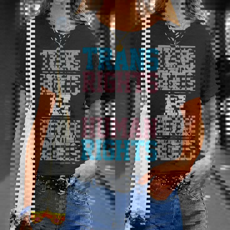 Trans Rights Are Human Rights Lgbtq トランスジェンダー フラッグ プライド Tシャツ 彼女への贈り物