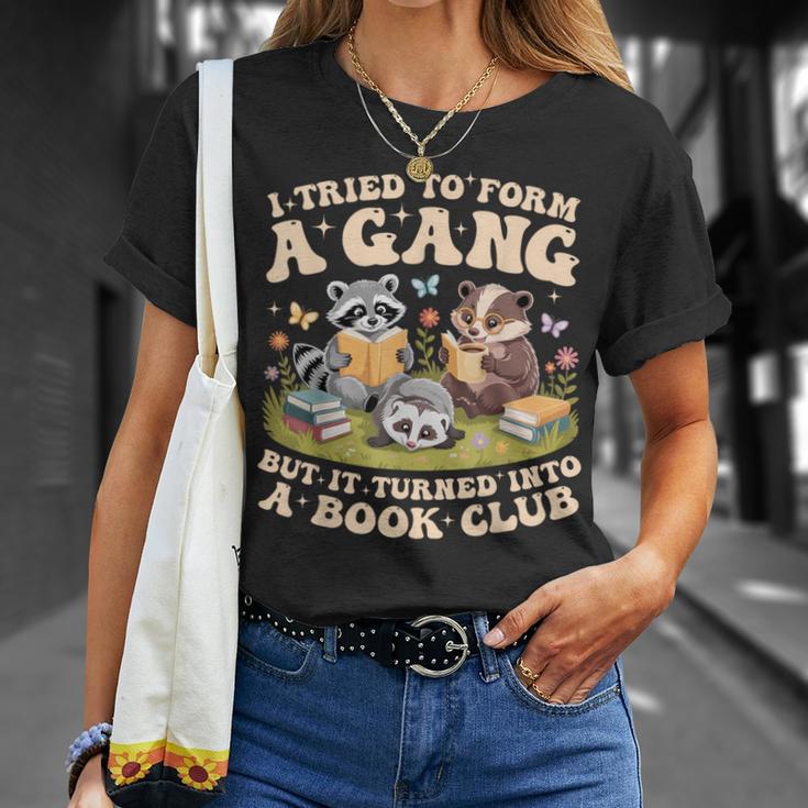I Tried To Form A Gang But It Turned Into A Book Club Groovy T-Shirt Gifts for Her