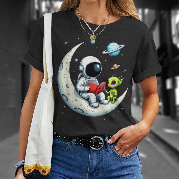 UFO Alien Astronaut Reading Book In Space T-Shirt Gifts for Her UFO Alien Astronaut Reading Book In Space T-Shirt Gifts for Her