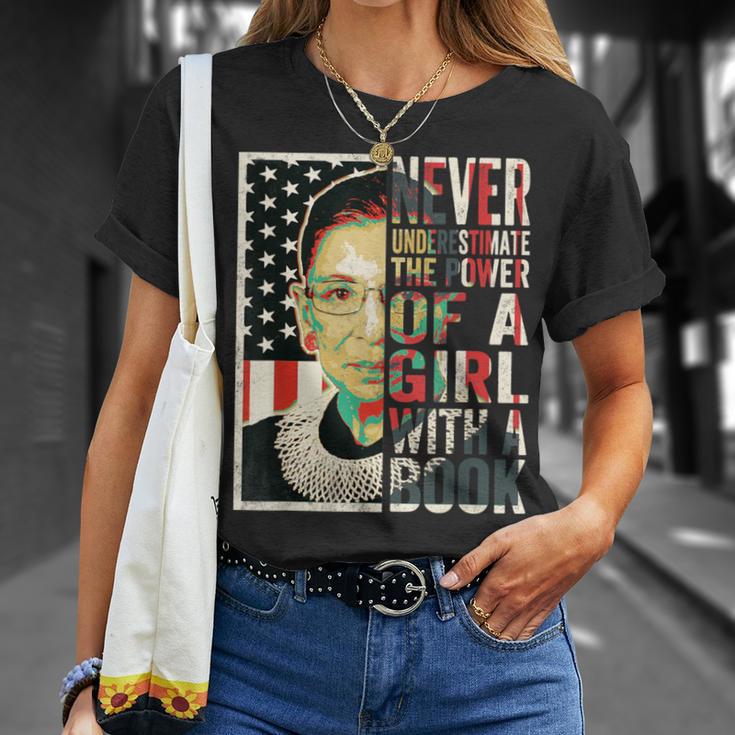 Never Underestimate The Power Of A Girl With A Book T-Shirt T-Shirt Gifts for Her