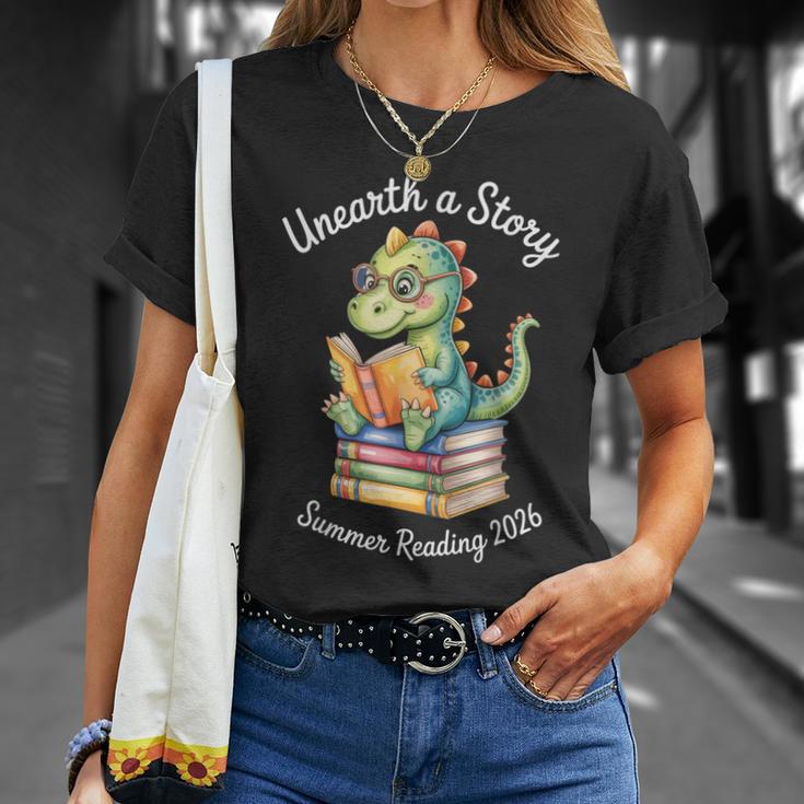 Unearth a Story Summer Reading 2026 Book Lovers Fun T-Shirt Gifts for Her