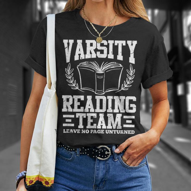 Varsity Reading Team Bookworm Book Lover Reader T-Shirt Gifts for Her