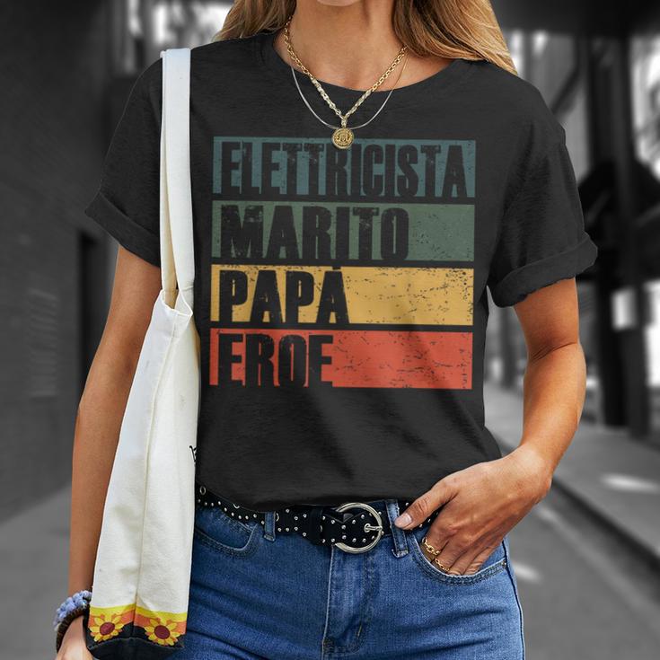 Vintage Marito Papà Elettricista Eroe Papà Elettricista Maglietta Regalos para ella