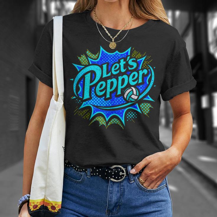 Volleyball Lets Pepper Comic Book Pop Art Teen Girls Cute T-Shirt Gifts for Her Volleyball Lets Pepper Comic Book Pop Art Teen Girls Cute T-Shirt Gifts for Her