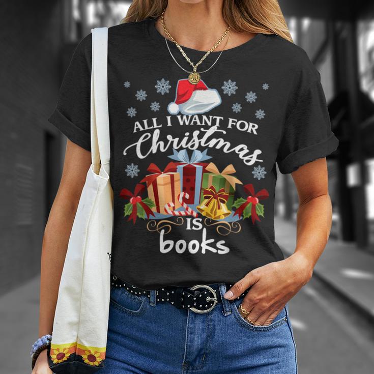 All I Want For Christmas Is Books For Book Worms T-Shirt T-Shirt Gifts for Her