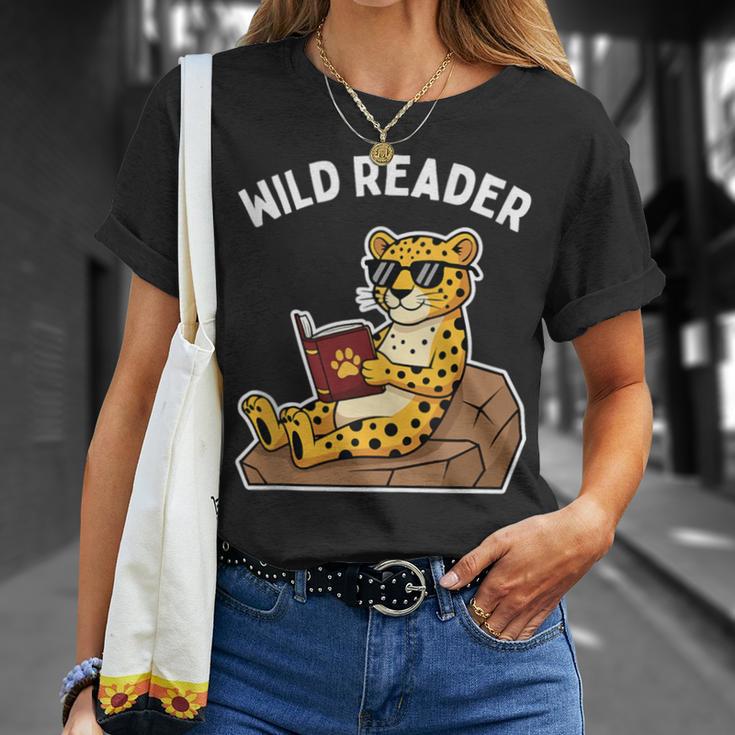 Wild Reader Cool Jaguar With Sunglasses Reading Book Kids T-Shirt Gifts for Her