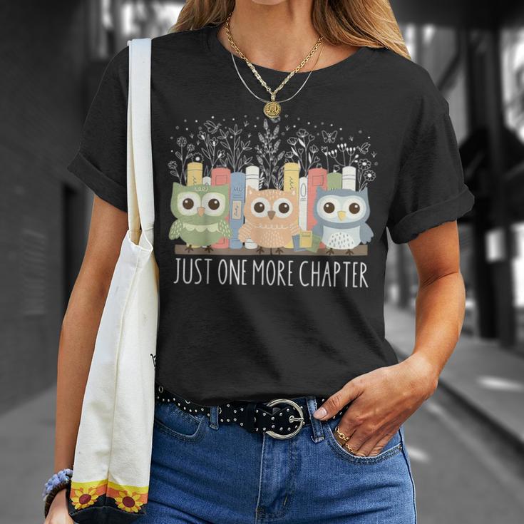 Wildflower Just One More Chapter Owl Book Lover Reader T-Shirt Gifts for Her