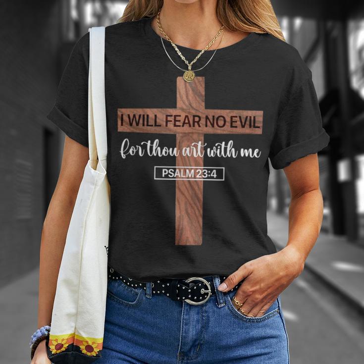 I Will Fear No Evil Psalm 23 From The Book Of Psalms 23 4 T-Shirt Gifts for Her I Will Fear No Evil Psalm 23 From The Book Of Psalms 23 4 T-Shirt Gifts for Her