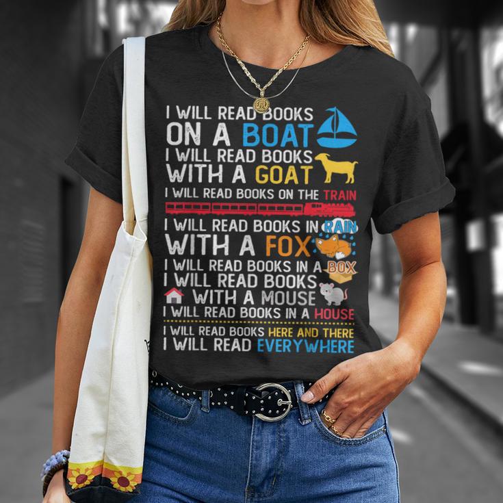 I Will Read Books On A Boat & Everywhere Reading Kids T-Shirt Gifts for Her I Will Read Books On A Boat & Everywhere Reading Kids T-Shirt Gifts for Her