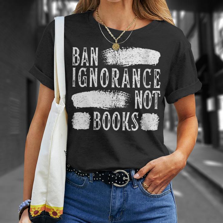 Women's Ban Ignorance Not Books Banned Book Lover Reading Enthusiast T-Shirt Gifts for Her Women's Ban Ignorance Not Books Banned Book Lover Reading Enthusiast T-Shirt Gifts for Her