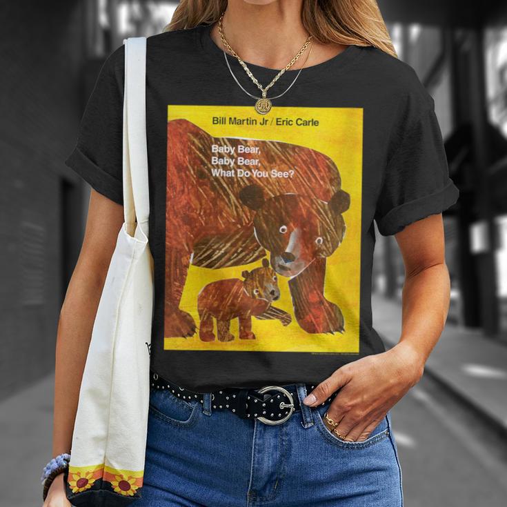Women's Eric Carle Baby Bear Baby Bear What Do You See Book Cover T-Shirt Gifts for Her