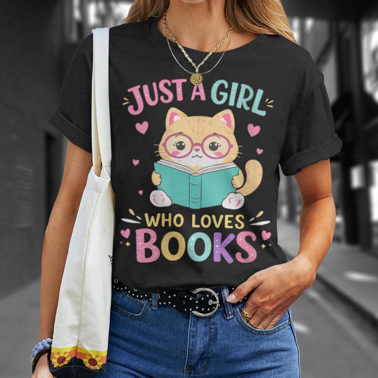 Women's Just A Girl Who Loves Books Reading Read Book Bookworm T-Shirt Gifts for Her Women's Just A Girl Who Loves Books Reading Read Book Bookworm T-Shirt Gifts for Her