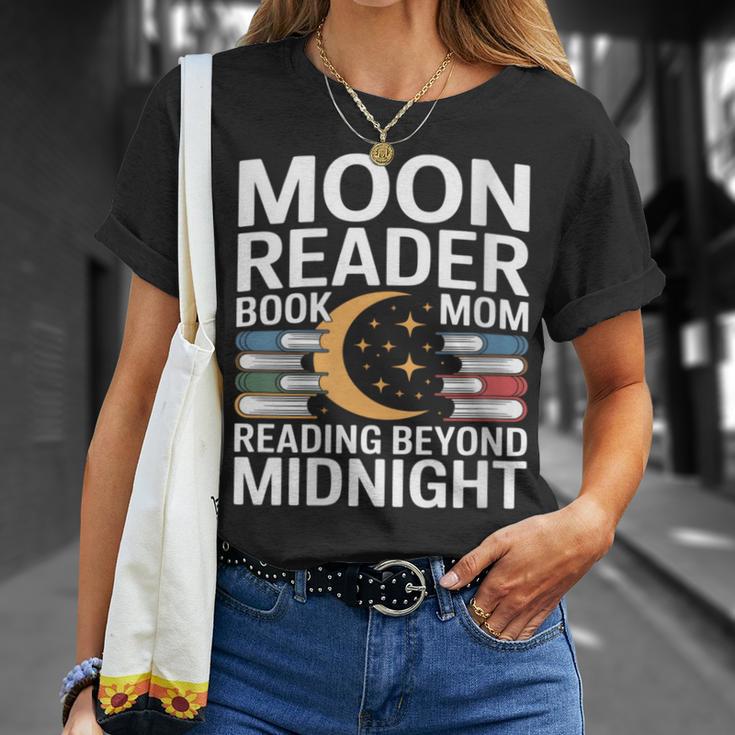Women's Moon Reader Book Mom Reading Beyond Midnight T-Shirt Gifts for Her