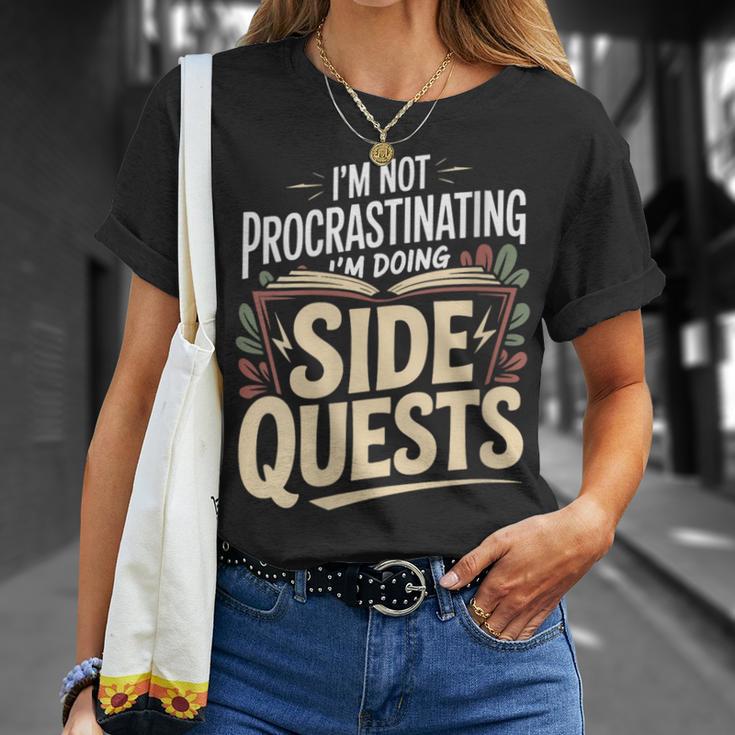 Women's Im Not Procrastinating Im Doing Side Quests Book Lover T-Shirt Gifts for Her Women's Im Not Procrastinating Im Doing Side Quests Book Lover T-Shirt Gifts for Her