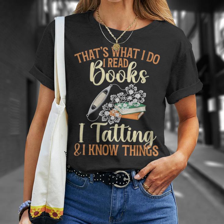 Women's That's What I Do Read Books Handcrafting Lacemaking Tatting T-Shirt Gifts for Her