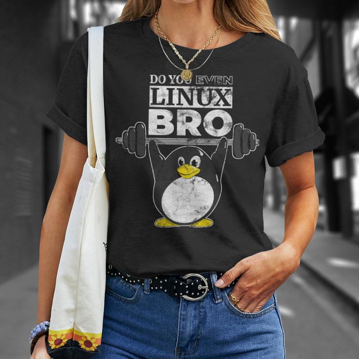 あなたもlinuxのbro Linuxのペンギンは、重量を持ち上げるか Tシャツ 彼女への贈り物